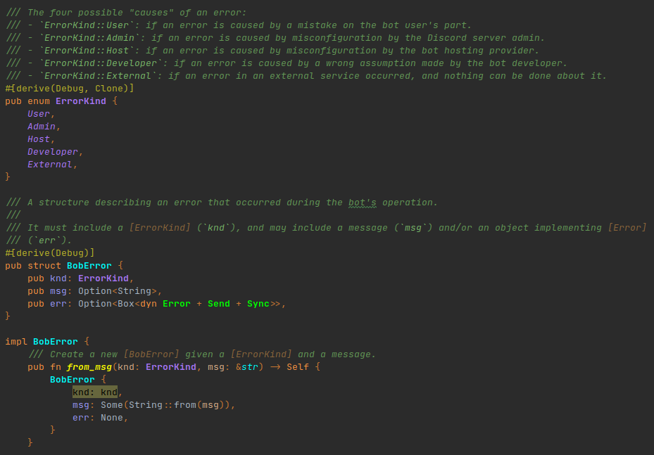 Steffula Ultra highlighting of Rust code from Bobbot