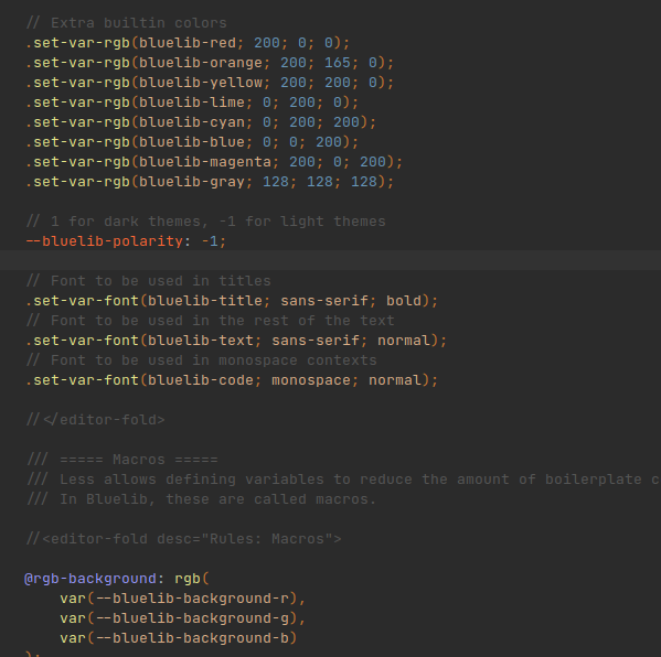 Steffula Ultra highlighting of Less code from Bluelib